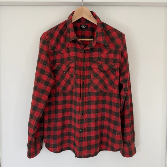 RRL Plaid Cotton Western Shirt - Picture 3 of 16